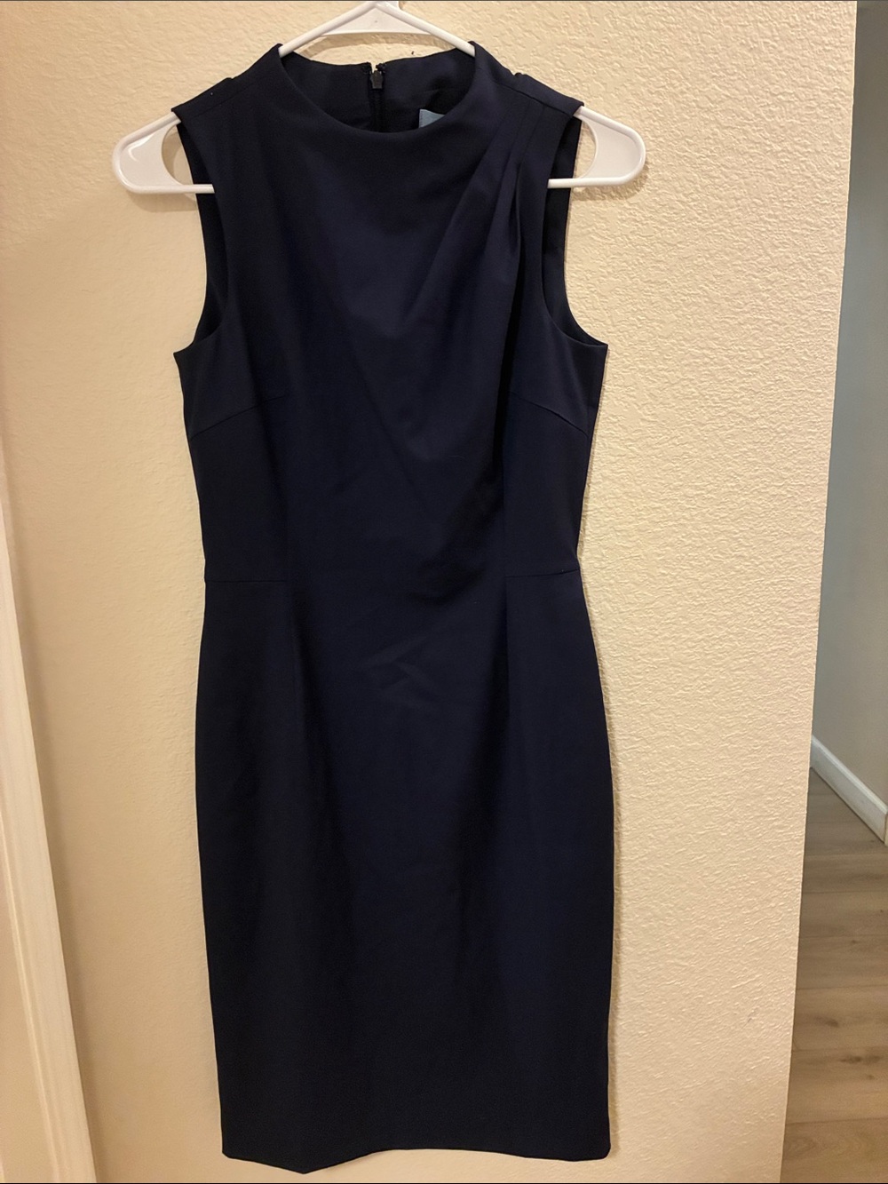 ANTONIO MELANI Navy Sleeveless Sheath Midi Dress - Picture 2 of 8